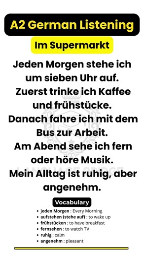 Easy A2 German Listening | Im Supermarkt | @Language__bridge001 #languagebridge #languagelearning