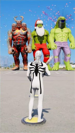 Random Superheroes VS Giant Lava Hulk & Giant Santa & hulk Brothers #shorts #youtubeshorts