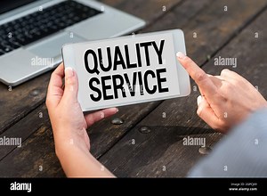 Hand writing sign Quality Service. Business idea how well delivered service conforms to clientexpectations Voice And Video Calling Capabilities Stock Photo - Alamy