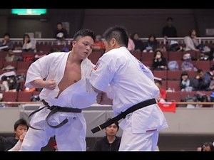 【新極真会】第19回全関東空手道選手権大会 無差別級準々決勝1 山本和也 対 木賊浩一 SHINKYOKUSHINKAI KARATE