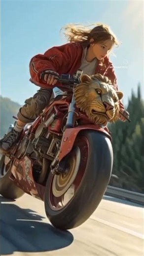 Girl riding on uniqua designer bike.🏍️🏍️