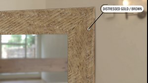 Rectangular Gold Frame Wall Mirror, Perfect for Bedroom, Bathroom, Vanity, Living Room, Entryway, Hangs Horizontal & Vertical, 27 x 33 – Easy Mounting - by EcoHome