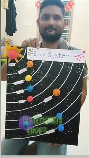 Handmade Solar System Project Little Scientist at Work🚀🪐#SolarSystem#SolarProject#SchoolProject