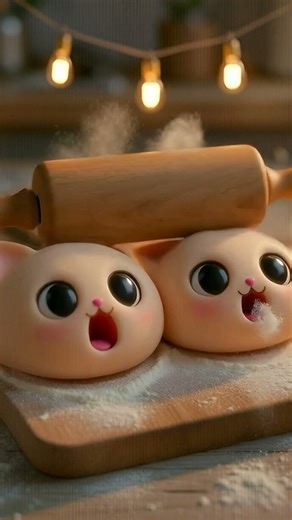 Rolling Cute Kitty Dough! 🐾🥟 So Gentle & Happy #cat #shorts