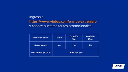 ¡Ahora puedes enviar dinero a todo el mundo desde tu App BCP!  Transfiere al exterior con una tarifa promocional usando tu Banca por internet o App Banca Móvil BCP.  | Banco de Crédito BCP | Facebook