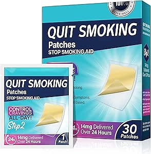 Quit Smoking Patches,14 mg Step 2 Smoking Patches, Step Patches to Quit Smoking, Smoking Aid to Help Quit Smoking 30 Patches
