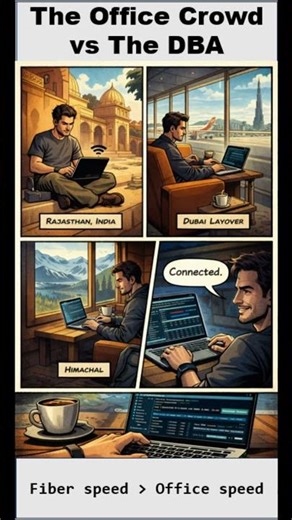 Remote-First DBA: Working From Everywhere 🌍💻 #shorts #youtubeshorts