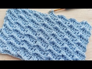 Crochet Simple 3D Sea Wave Blanket Stitch / Beginner Crochet Tutorials
