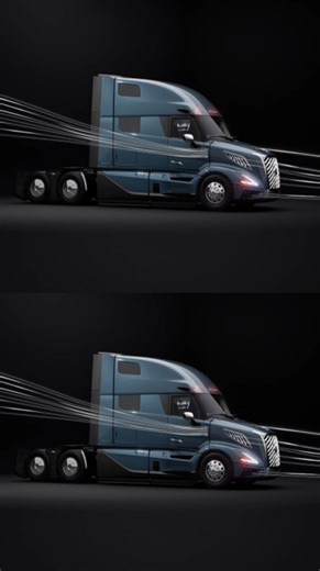 The Volvo VNL is streamlined, even standing still 💨 Its shrink-wrapped hood and wedge-shaped cab create efficient airflow from hood to sleeper, reducing drag and maximizing fuel efficiency. | Volvo Trucks North America