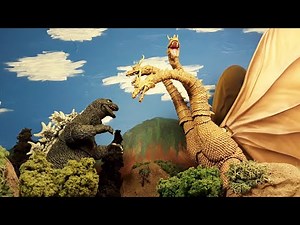 Neca Godzilla 1962 vs Showa King Ghidorah 1964 Stop Motion battle