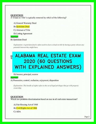 ALABAMA REAL ESTATE EXAM 2026 | 60 QUESTIONS WITH EXPLAINED ANSWERS VIDEO | UPDATED 2026 GUIDE PRO