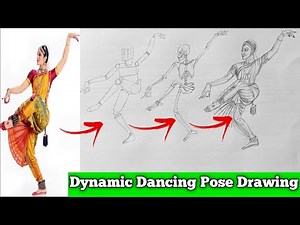 "Mastering the Art: Dynamic Indian Classical Dance Pose Drawing Tips & Techniques"