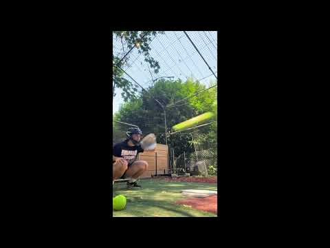 Catching my new Hack Attack Pitching machine