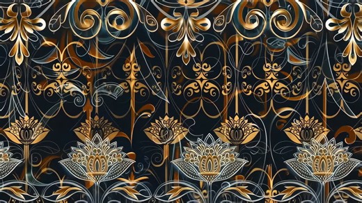 Elegant Gold Floral Pattern | Vidéo de stock Premium