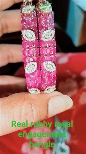 real rubby nature royal engagement gold bangle#gold #rubygem#like#subscribe #support#bangles#shorts