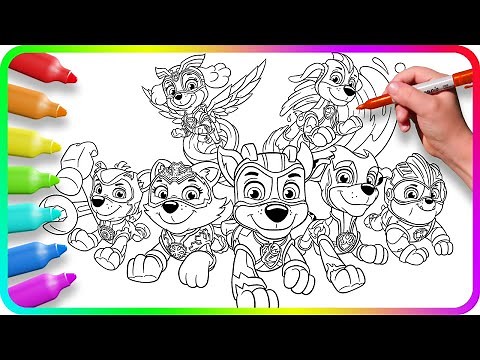 Coloring Pages PAW PATROL - MIGHTY PUPS | How to draw Mighty Pups | Easy Drawing Tutorial Art