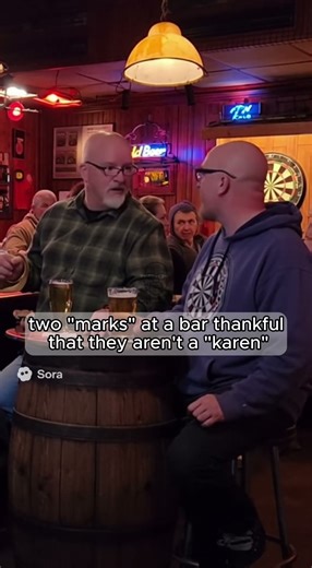 marks at the bar talking about how they are lucky they aren't karens