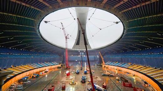 Inside the roof rebuild at Montreal’s iconic Olympic Stadium