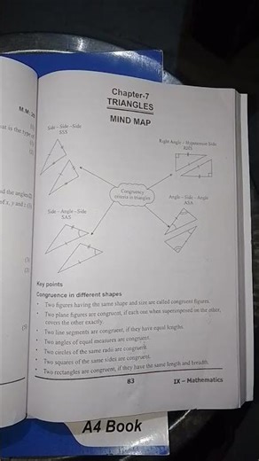 class 9th maths chapter 7 triangle mind map and key points support material part 1