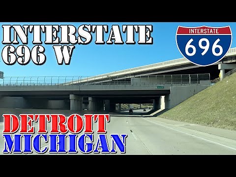 I-696 West - Detroit - Michigan - 4K Highway Drive