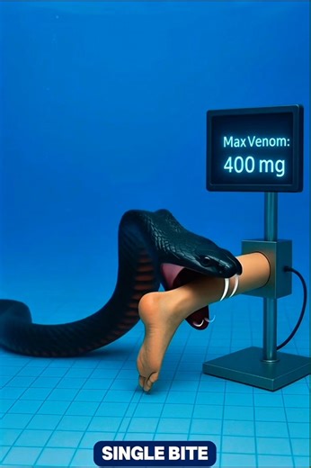 Highest Venom Injected in a Single Bite – Snake Venom Power vs. Leg Test #shorts!