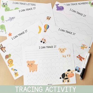 Tracing Worksheets for Kids – Toddler Handwriting Practice, Preschool Tracing