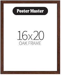 Poster Master 16"x20" Dark Brown Wood Frames - 16x20 Poster Display - Frame for Wall Art, Poster & Photo - Wooden Holder - Art Display - Timber Poster Sized Mount to Fit Picture - Pack of 1