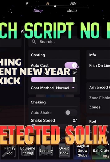 Happy New Year! 🎆 To start 2026, I'm releasing the NO KEY version of Solix Hub for Fisch. This script is fully updated for the New Year's Event, featuring the most stable Auto-Shake and Auto-Reel on the market. Catch those secret mutations and legendary fish while you're AFK! #fisch #solixhub #robloxscript