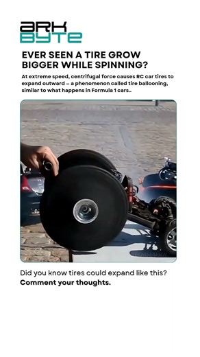 Ever seen a tire grow bigger while spinning?