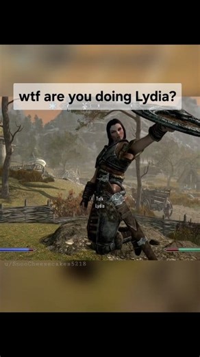 342K views · 8.1K reactions |  I have no words, at first I thought she was getting on an invisible horse, but clearly not lol. SnooCheesecakes5218 #Skyrim #gaming #lol #funnygaming #elderscrolls | Elder Scrolls & Fallout Screenshots | Facebook