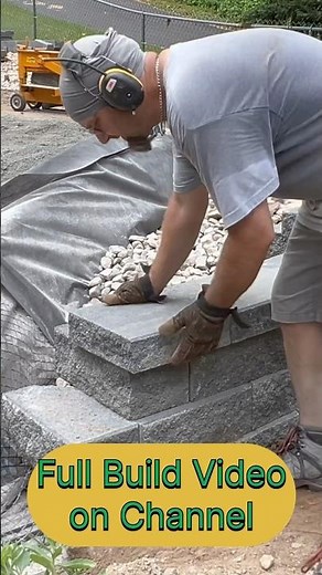 Building a Retaining wall Final steps #hardscape #construction #landscaper #equipment #diy