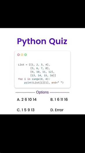 python quiz 👩‍💻🚀🐍🐍📖 choose the right option in python ❓ #codeflow#codeadventure#code#pythonchallenge