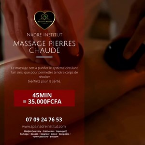 les fêtes de fin d’année sont synonymes d’excès et notre corps est le premier à en subir les conséquences. Alors pourquoi ne pas se lancer dans un #MASSQGE AUX PIERRES CHAUDES vous remettre sur pieds et reprendre de l'énergie. Une adresse : Nadre institut Un contact : 0709247653 | Nadre institut | Facebook