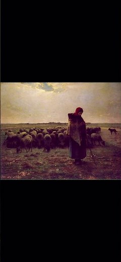 Shepherdess with her Flock (1862–1864) is iconic painting by Jean-François Millet
