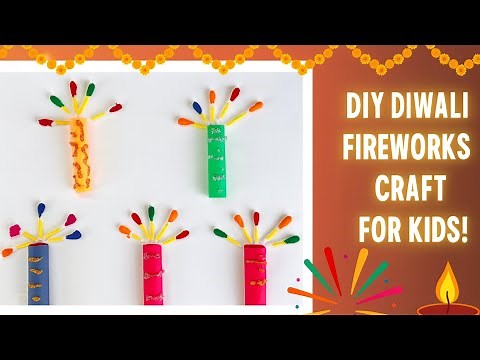Diy Diwali Fireworks crafts for kids 🧨🎇🎆 | Diwali craft ideas 🪔 - Crafts with Toddler