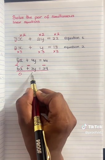 Solving simultaneous equations #proofmath#simultaneous#equations#linear#fyp