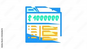 millionaire bank account color icon animation