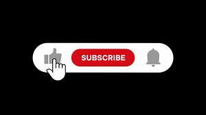 Pop up button animation of Subscribe, Like, Notification bell, transparent background embed, alpha channel included.
