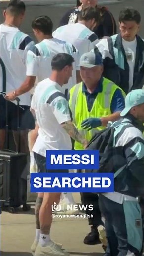 Messi being searched by US airport security