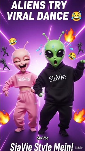 Aliens Try Viral TikTok Dance First Time 😂👽 SiaVie Streetwear Mein | Mazedaar Reaction #shorts
