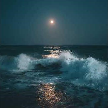 Peaceful Piano at the Beach | Full Moon Night & Ocean wave (Emotional Instrumental) #emotionalpiano