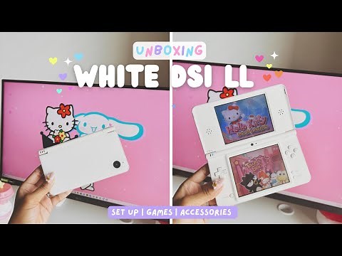 i bought a nintendo dsi xl in 2024 | white dsi xl unboxing | set up + hello kitty gameplay 🤍🐻‍❄️✨