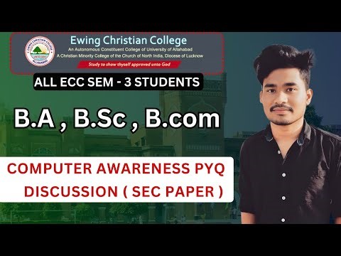 ECC ।। Computer Awareness PYQ Discussion ।। Sec Exam Paper ।। Ewing Christian College ।।