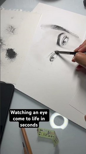 Speed drawing. Realistic eye.