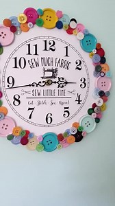 Sewing Room Clock 11". Craft Room. Wall Decor. Quilting. Quilter, Seamstress, Crafter Gift. Colored Buttons. Fabric. Sew. Mother's Day Gift. - Etsy