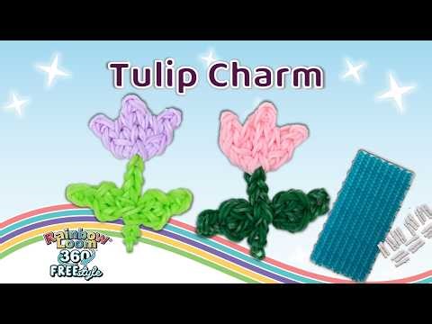 Tulip Charm Rainbow Loom 360 Tutorial | Beginner to Intermediate Level