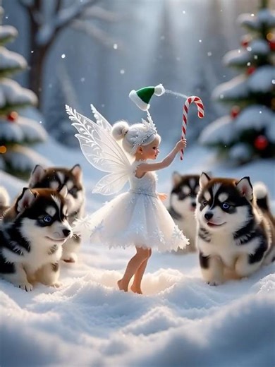Is your husky ready for Christmas #fairyshorts #babyanimals #magicmoments