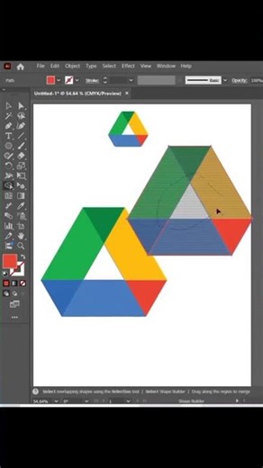 How to Design Google Drive Logo in Adobe Illustrator | Step-by-Step Tutorial 🎨