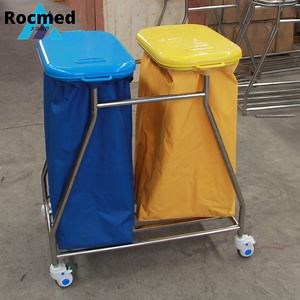 [Hot Item] Hospital Stainless Steel Cleaning Laundry Linen Trolley Laundry Cart with Linen Bags