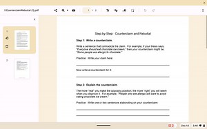 Write a counterclaim.  Write a sentence that contradicts the cl... | Filo